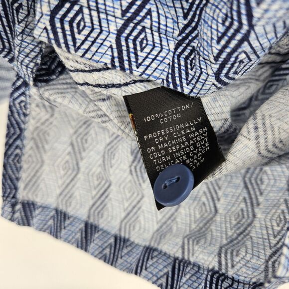 Jhane Barnes Shirt Mens Large Frequency Geometric Abstract Button‎ Down Casual - Picture 3 of 11